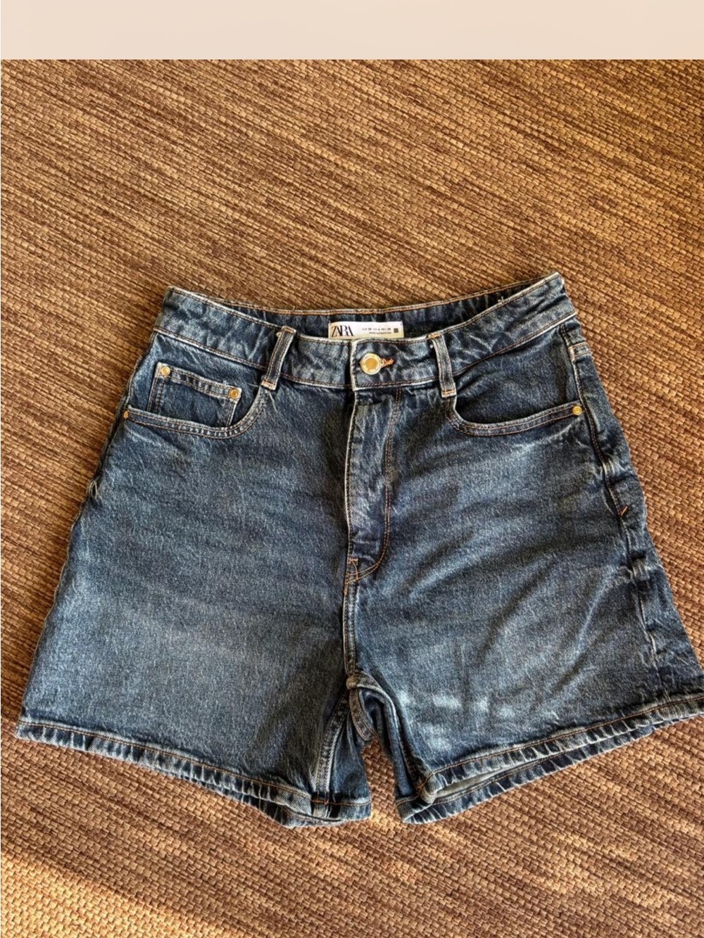 Zara Blue Denim High-Rise Women's Shorts